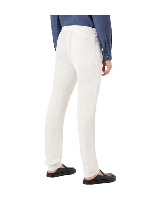 Emporio Armani White Casual Trousers for men