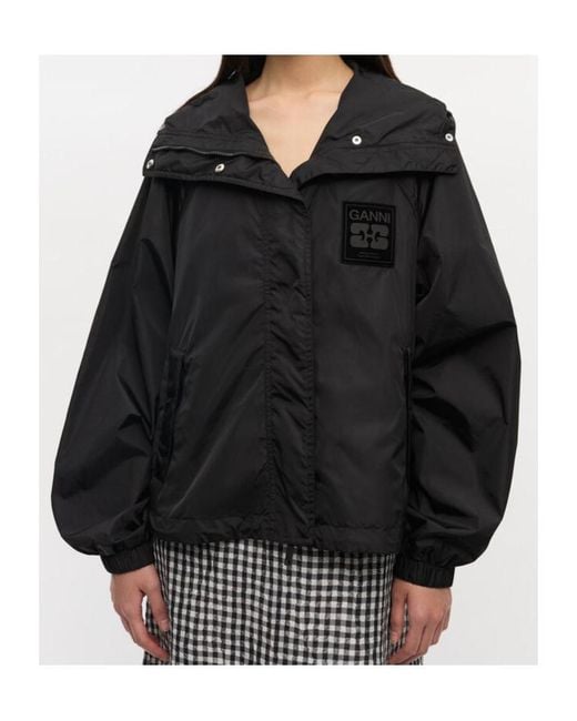 Ganni Black Nylon Jacket