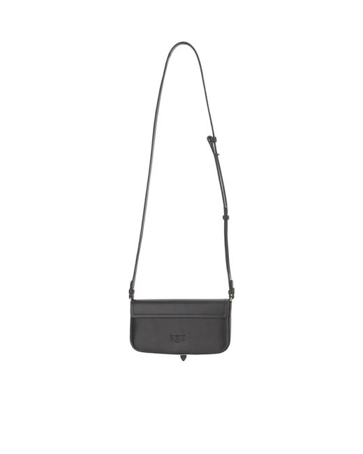 Pinko White Logo Detailed Crossbody Bag