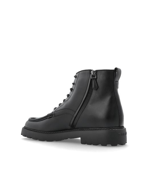 Bally Black Leather Ankle Boots 'Gaverin' for men