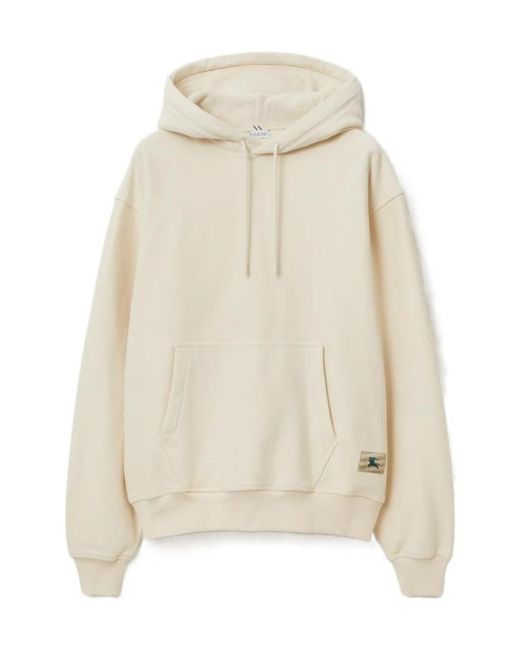 Burberry Natural Kangaroo-Pocketed Drawstring Hoodie for men