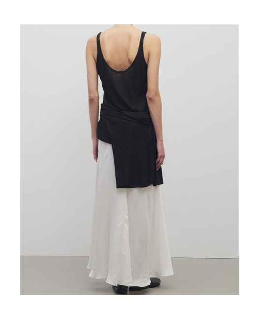 The Row White Gathered Detail Asymmetrical Skirt