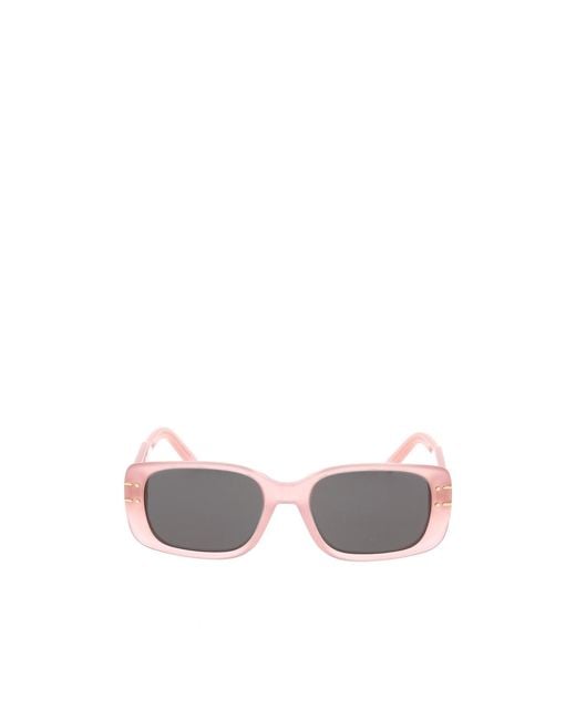 Dior White Eyewear Rectangle-Frame Sunglasses