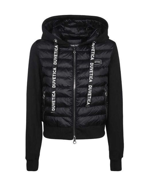 Duvetica Black Bolsenia Logo Patch Hoodie