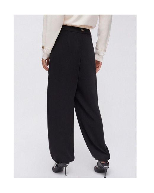 Liu Jo Black Double-Waistband Trousers