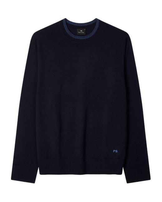 Paul Smith Blue Merino Wool Sweater for men