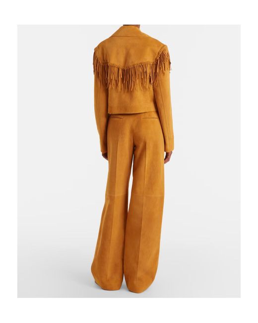 Gabriela Hearst Natural Norman Belted Suede Wide-Leg Pants