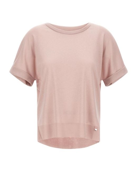 Herno Pink Resort Pleated Jersey T-Shirt