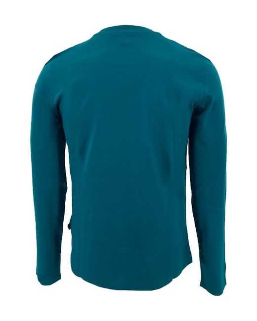 Just Cavalli Green Pattern Printed Long-Sleeved T-Shirt for men