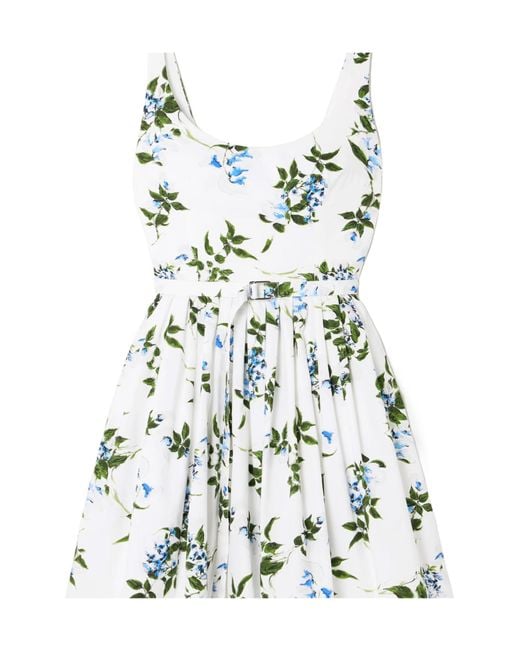 Emilia Wickstead White Floral Print Slip Mini Dress