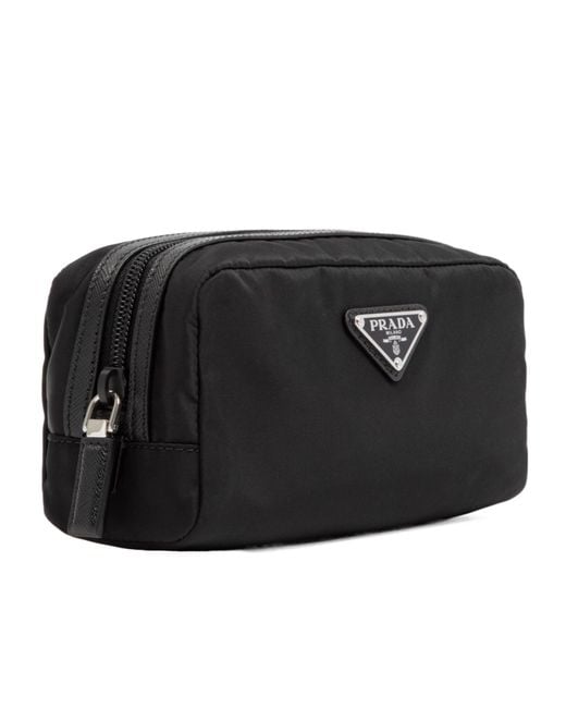 Prada Black Re-Nylon And Saffiano Necessaire for men
