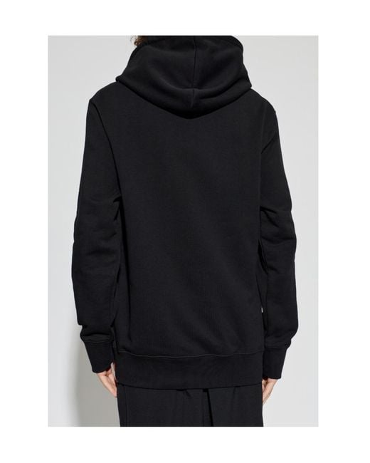McQueen Black Skull Lace Drawstring Hoodie for men