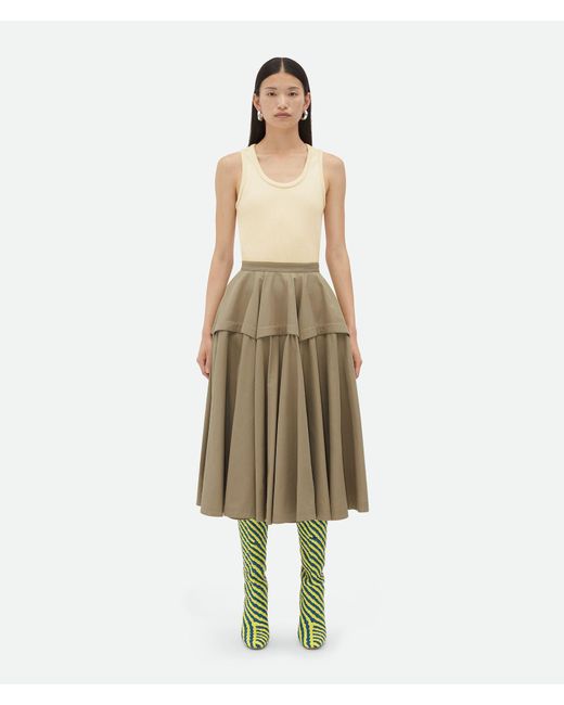 Bottega Veneta Natural Compact A-Line Skirt