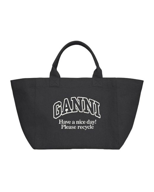 Ganni Black Oversized Tote Bag