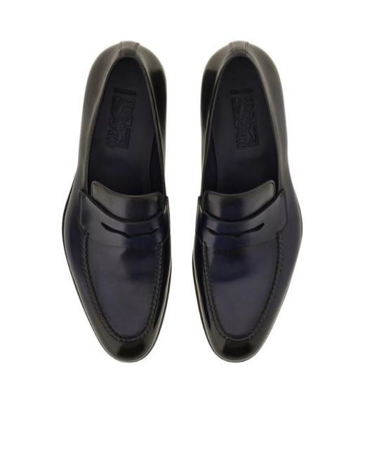 Ferragamo Black Tramezza Penny Loafer for men