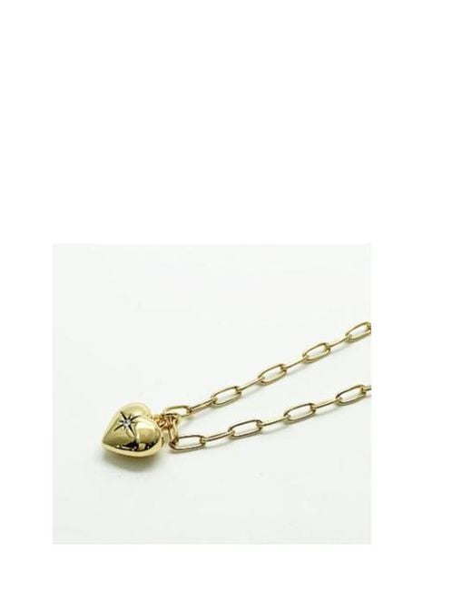 COACH White Heart Pendant Chain Necklace