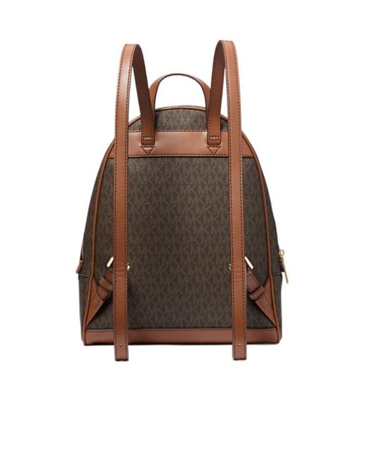 Michael Kors Brown Rhea Medium Signature Logo Backpack