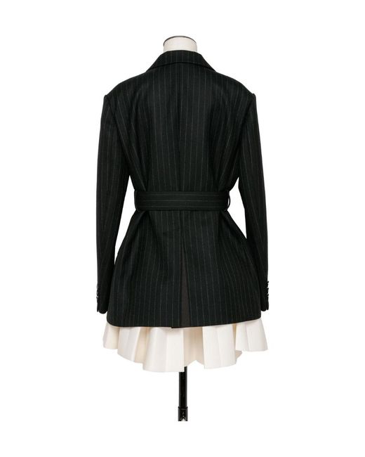 Sacai Black Suiting Bonding Layered Blazer