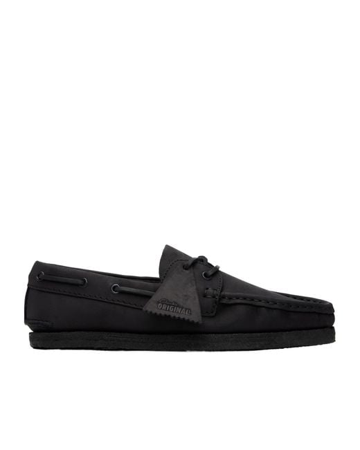Clarks Black Godney Boat Shoes for men