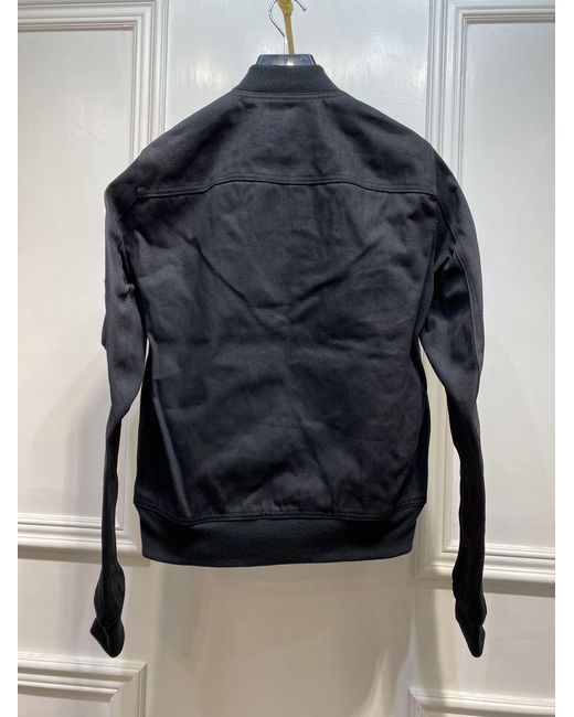 Rick Owens Black Logo Zipper Baseball Jacket for men