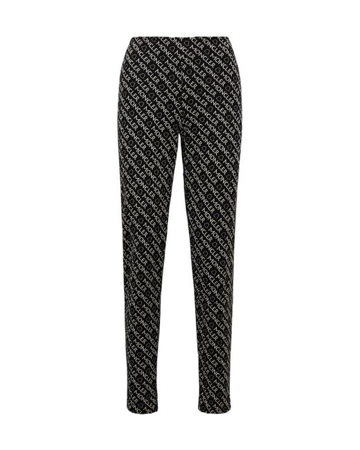 Moncler Black Logo Print Leggings