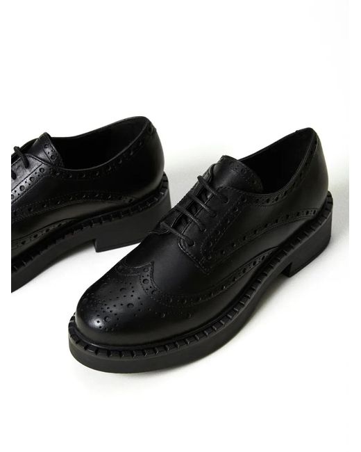 Twinset Black Leather Lace-Up Shoes