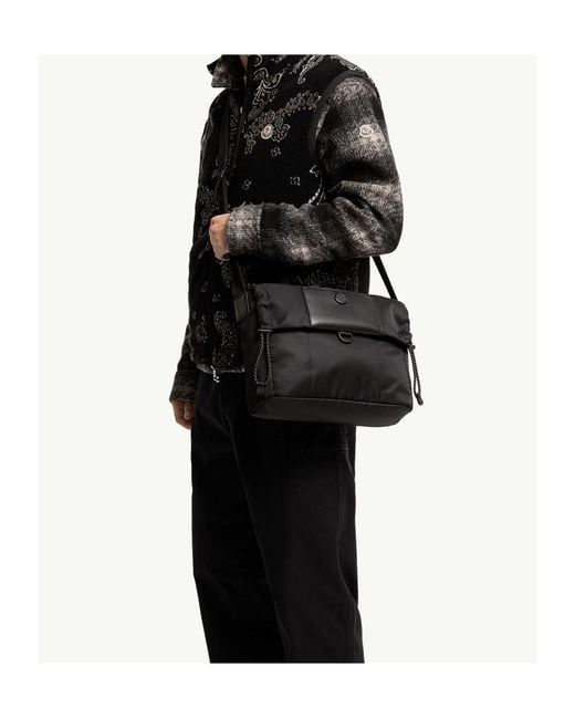 Moncler Black Kenton Drill Messenger Bag for men
