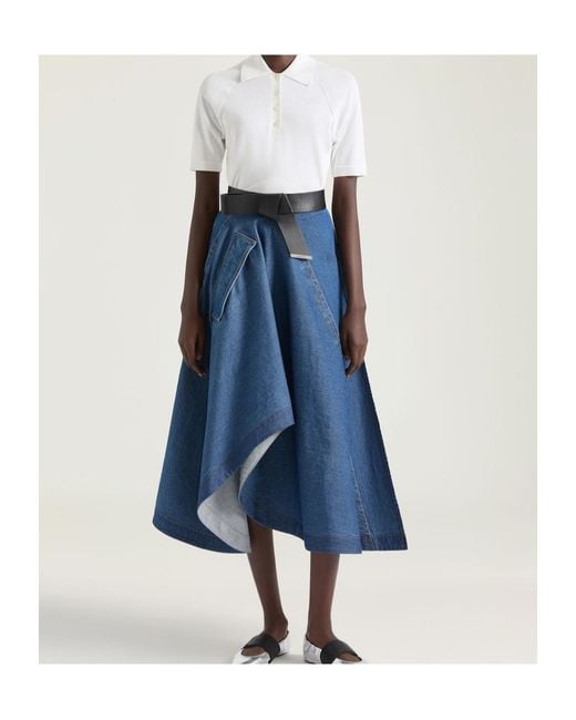 Givenchy Blue Denim Asymmetric Skirt
