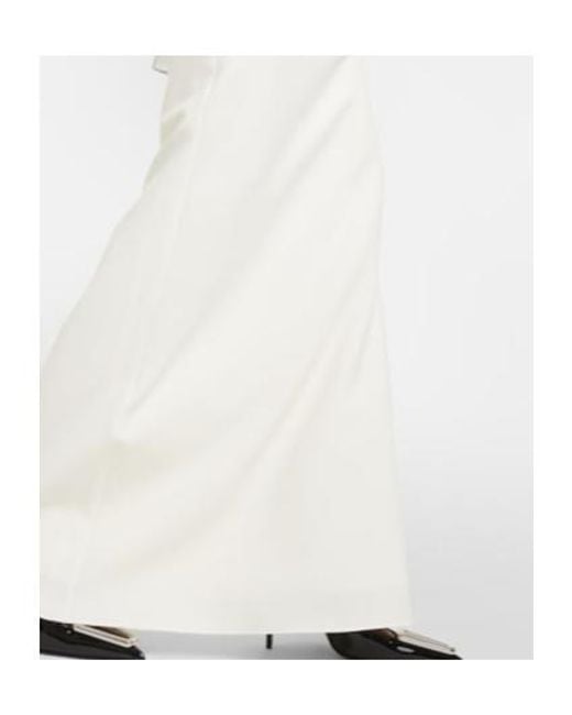 Safiyaa White Bridal Strapless Crêpe Gown