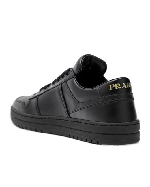 Prada Black Downtown Round-Head Sneakers