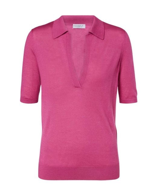 Gabriela Hearst Pink Knitted Polo Shirt