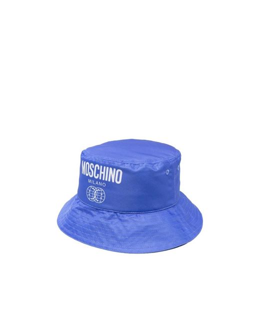Moschino Blue Logo Bucket Hat for men