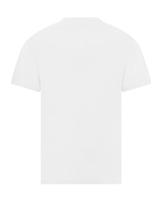 C P Company White Logo Crew Neck T-Shirt for men