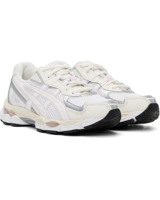 Asics White Gel-Nyc 2055 Mesh Panelled Sneakers for men