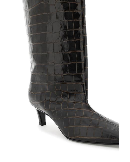 Totême Black Totême Embossed Knee-High Boots