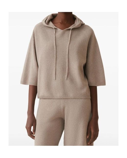 Fabiana Filippi Brown Hooded Knitted Pullover