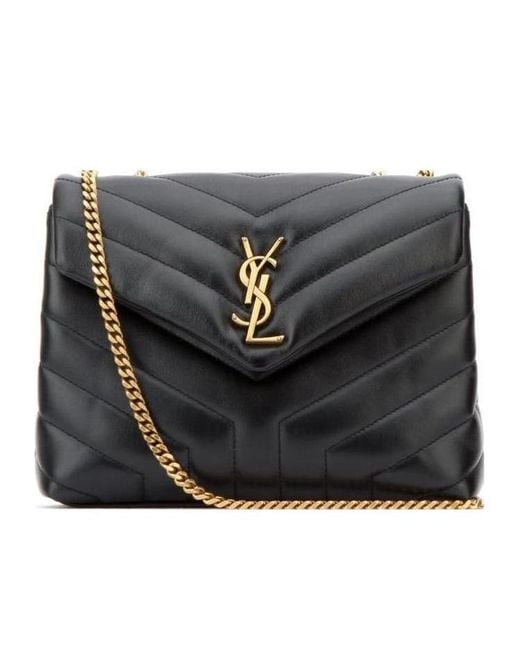 Saint Laurent Black Loulou Matelassé Small Shoulder Bag