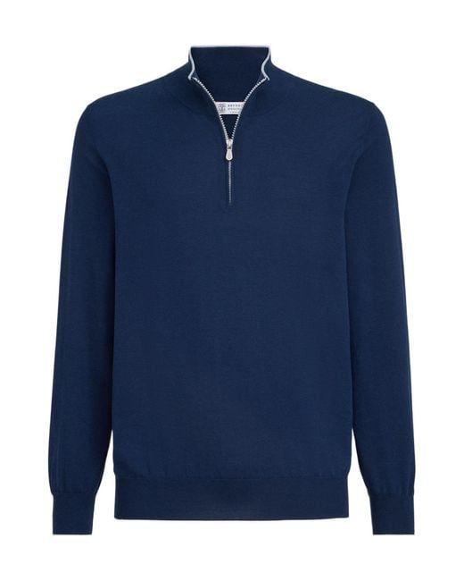 Brunello Cucinelli Blue Sea Island Sweater for men