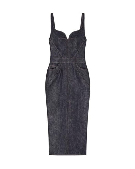 Givenchy Blue Raw Denim Kickback Dress