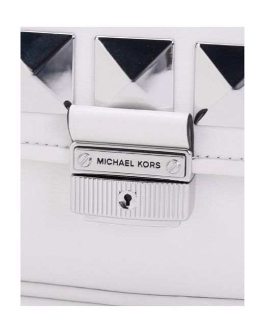 Michael Kors White Bradshaw Series Small Logo Shoulder Bag