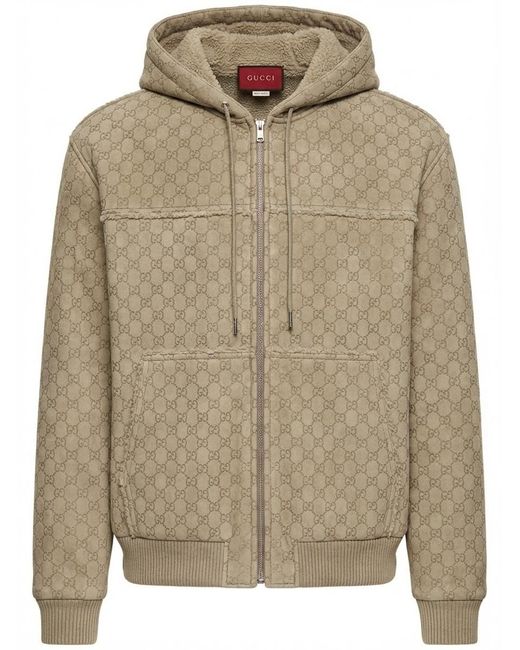 Gucci Multicolor Frayed Detailed Hooded Bomber Jacket for men