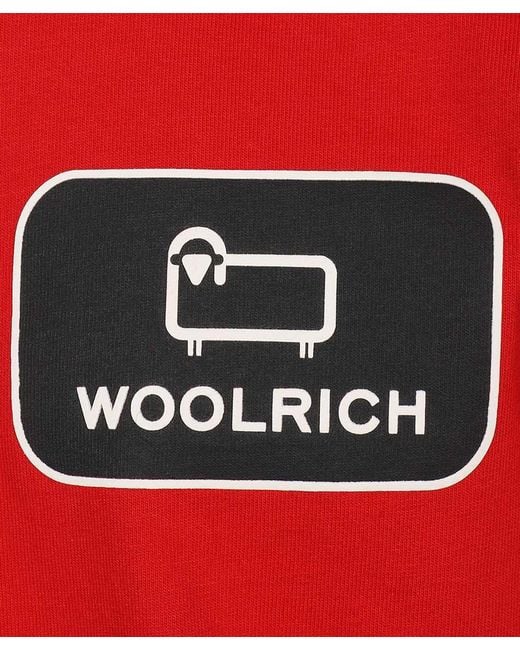 Woolrich Red T-Shirt With Round Neck And Short Sleeves for men