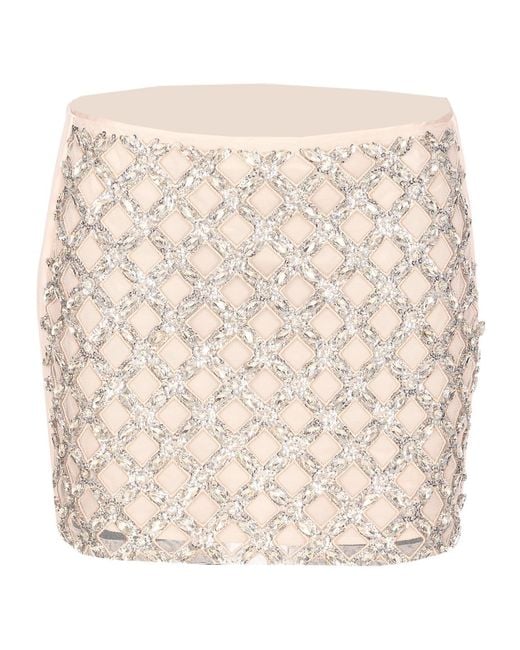 Liu Jo Natural Embellished Mini Skirt