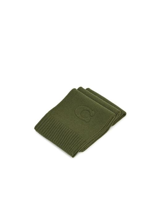 COACH Green Embossed Knit Muffler for men