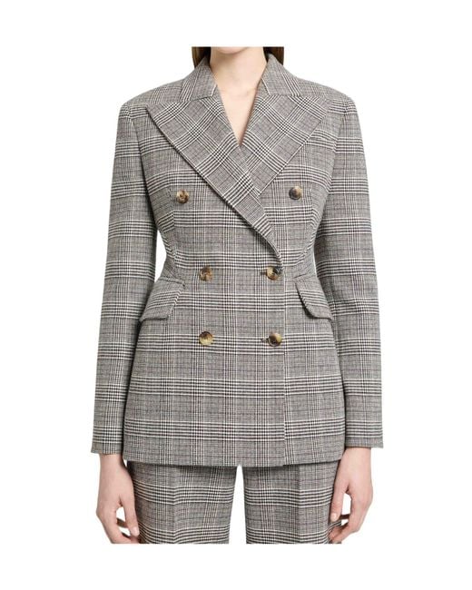 Ermanno Scervino Gray Double-Breasted Jacket