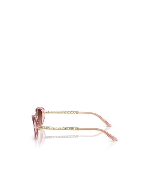 Versace White Greca-Plaque Oval-Frame Sunglasses