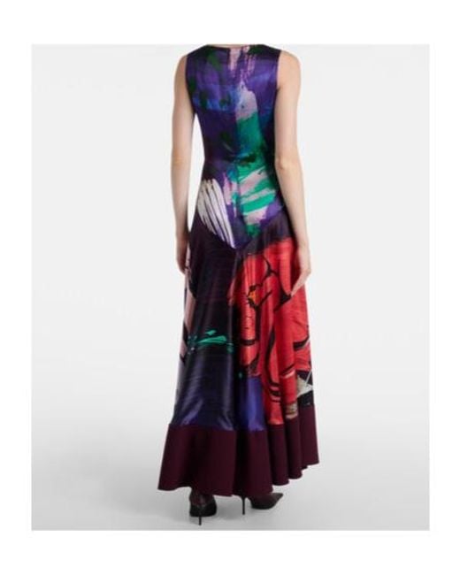 Roksanda Red Munir Printed Silk Satin Gown