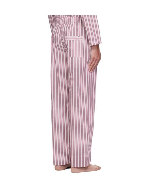 Tekla Pink Striped Pajama Trousers for men
