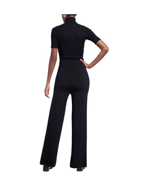 Max Mara Blue Solid Casual Trousers