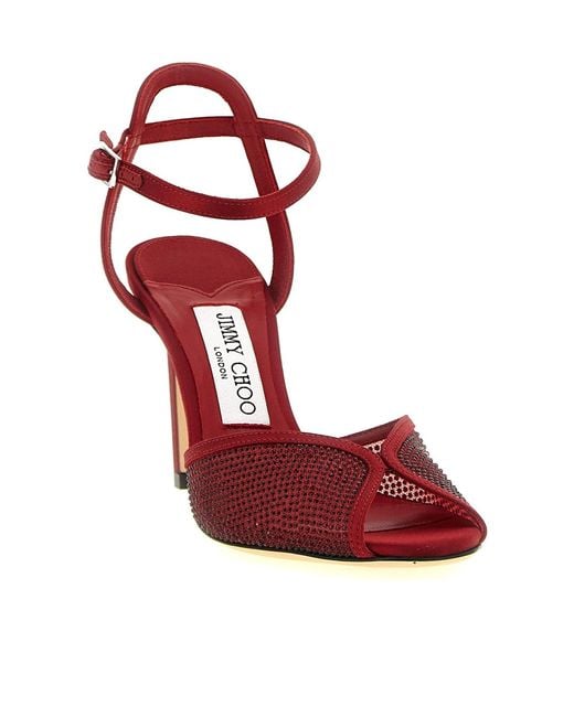 Jimmy Choo Red Stiletto-Heeled Sandals